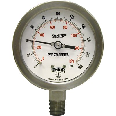 LF / SS 2.5'' 0-200 PSI / KPA 1 / 4''NPT BTM, C / W STAB MOV