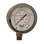 LF / SS 2.5'' 0-200 PSI / KPA 1 / 4'' NPT BOTTOM