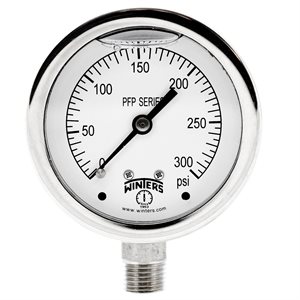 SS 2.5'' 0-300 PSI 1 / 4'' NPT BOTTOM