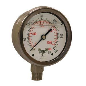 LF / SS 2.5'' 0-300 PSI / KPA 1 / 4'' NPT BOTTOM