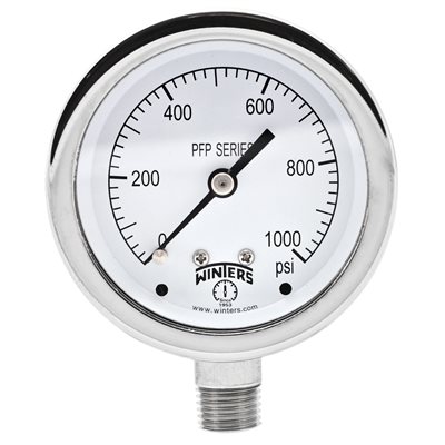 SS 2.5'' 0-1000 PSI 1 / 4'' BOTTOM