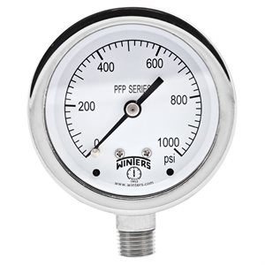 SS 2.5'' 0-1000 PSI 1 / 4'' BOTTOM