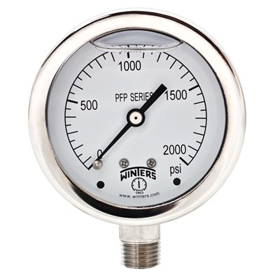 SS 2.5'' 0-2000 PSI 1 / 4'' BOTTOM