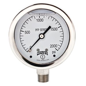 SS 2.5'' 0-2000 PSI 1 / 4'' BOTTOM