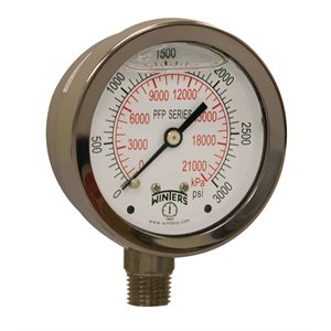 LF / SS 2.5'' 0-3000 PSI / KPA 1 / 4'' BOTTOM