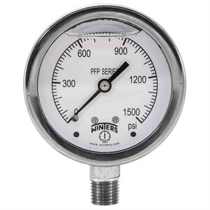 SS 2.5'' 0-1500 PSI 1 / 4'' BOTTOM