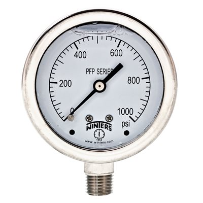 SS 2.5'' 0 / 6000 PSI 1 / 4''NPT BOTTOM