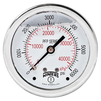 LF / SS 2.5''x1 / 4''NPT BACK 0 / 6000 PSI / KPA