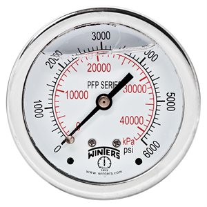 LF / SS 2.5''x1 / 4''NPT BACK 0 / 6000 PSI / KPA