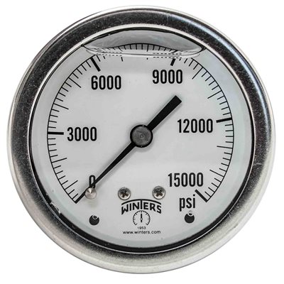 SS 2.5'' 0-15000 PSI 1 / 4'' NPT CENTER BACK