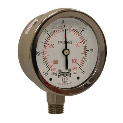 LF / SS 2.5'' 30'' / 0 / 15 PSI / KPA 1 / 4'' BOTTOM