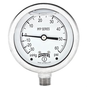 SS 2.5'' 30'' / 0 / 60 PSI 1 / 4'' BOTTOM