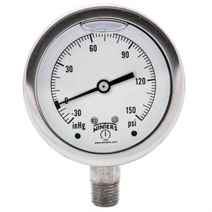 SS 2.5'' 30'' / 0 / 150 PSI 1 / 4'' BOTTOM