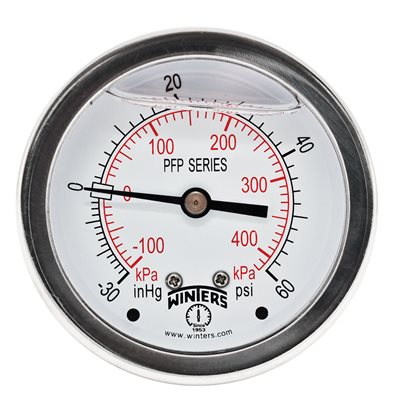 LF / SS 2.5'' 30'' / 0 / 60 PSI / KPA 1 / 4'' BACK