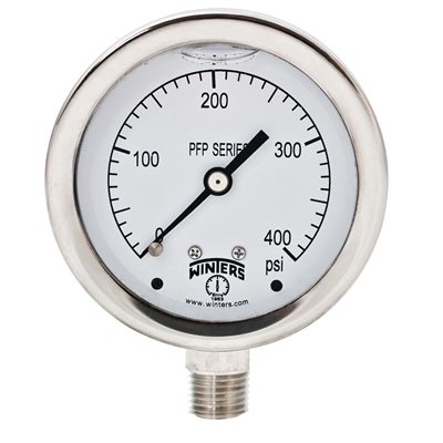 SS 2.5'' 0-400 PSI 1 / 4'' NPT BOTTOM
