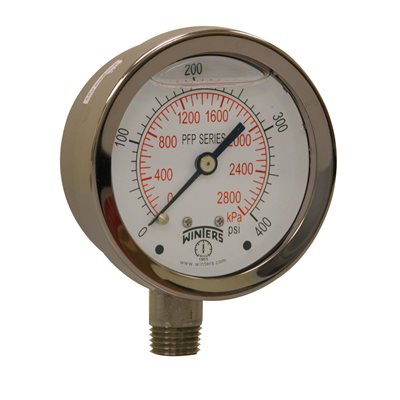 LF / SS 2.5'' 0-400 PSI / KPA 1 / 4'' NPT BOTTOM