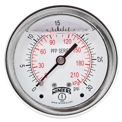 LF / SS 2.5'' 0-30 PSI / KPA 1 / 4'' NPT BACK