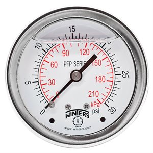 LF / SS 2.5'' 0-30 PSI / KPA 1 / 4'' NPT BACK