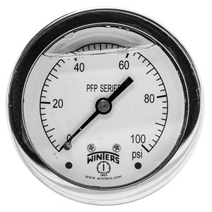 SS 2.5'' 0-100 PSI 1 / 4'' NPT BACK