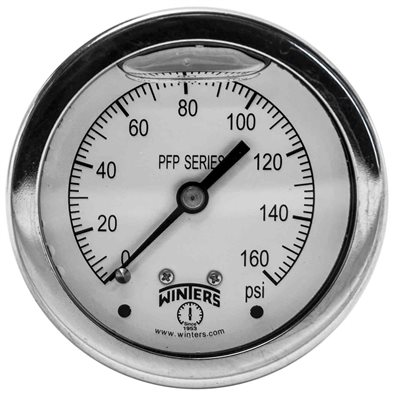 SS 2.5'' 0-160 PSI 1 / 4'' NPT BACK