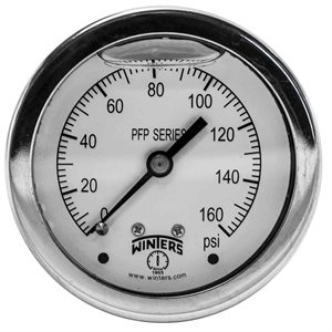 SS 2.5'' 0-160 PSI 1 / 4'' NPT BACK