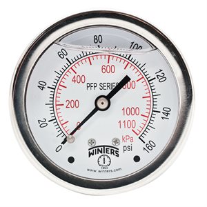 LF / SS 2.5'' 0-160 PSI / KPA 1 / 4'' NPT BACK