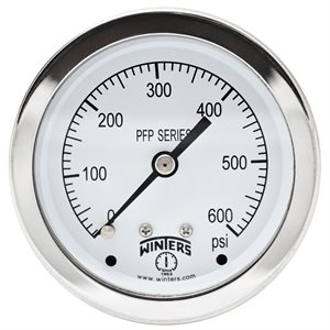 SS 2.5'' 0-600 PSI 1 / 4'' NPT BACK