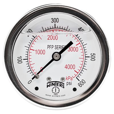 LF / SS 2.5'' 0-600 PSI / KPA 1 / 4'' NPT BACK