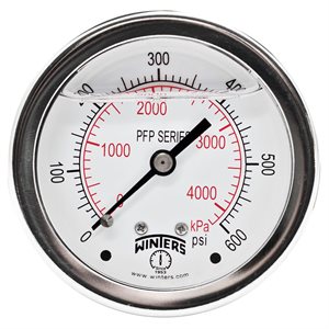 LF / SS 2.5'' 0-600 PSI / KPA 1 / 4'' NPT BACK