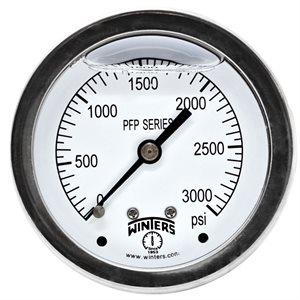SS 2.5'' 0-3000 PSI 1 / 4'' NPT BACK