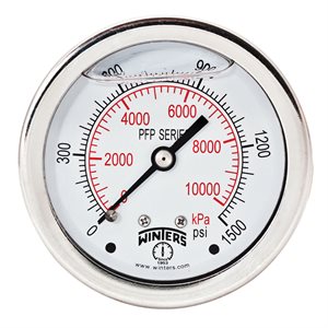 LF / SS 2.5'' 0-1500 PSI / KPA 1 / 4'' NPT BACK