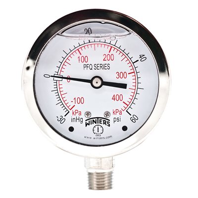 LF / SS 2.5" 30" / 0 / 60 PSI / KPA 1 / 4" BOTTOM
