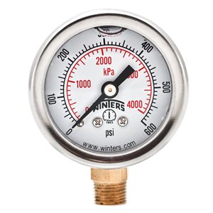 LF / BR 1.5" X 1 / 8" NPT BTM 0 / 600 PSI / KPA