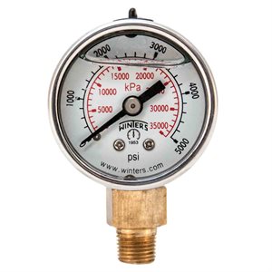 LF / BR 1.5" X 1 / 8" NPT BTM 0 / 5000 PSI / KPA