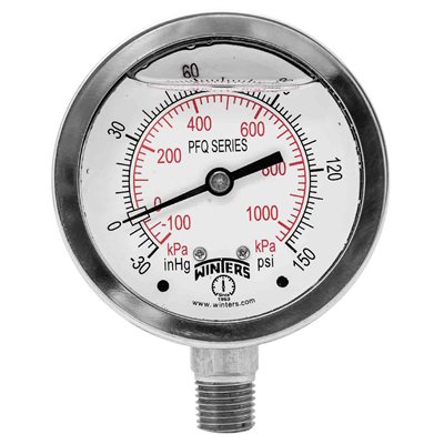 LF / SS 2.5" 30" / 0 / 150 PSI / KPA 1 / 4" BOTTOM