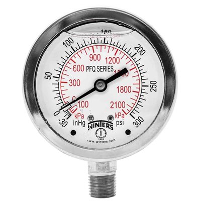 LF / SS 2.5" 30" / 0 / 300 PSI / KPA 1 / 4" BOTTOM