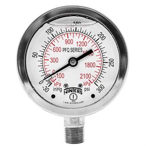 LF / SS 2.5" 30" / 0 / 300 PSI / KPA 1 / 4" BOTTOM