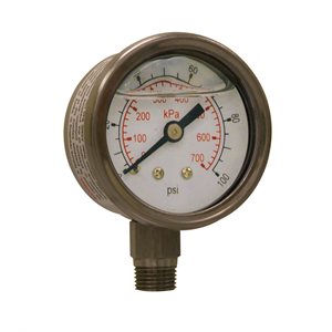 LF / SS 1.5" 0-100 PSI / KPA, 1 / 8" NPT BTM