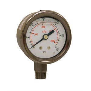 LF / SS 1.5" 0-300 PSI / KPA, 1 / 8" NPT BTM