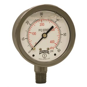 LF / SS 2.5" 0-60 PSI / KPA 1 / 4" NPT BOTTOM
