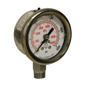 LF / SS 1.5" 0-5000 PSI / KPA, 1 / 8" NPT BTM