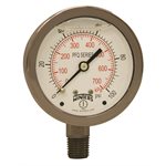 LF / SS 2.5" 0-100 PSI / KPA 1 / 4" NPT BOTTOM