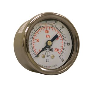 LF / SS 1.5" 0-30 PSI / KPA, 1 / 8" NPT BACK