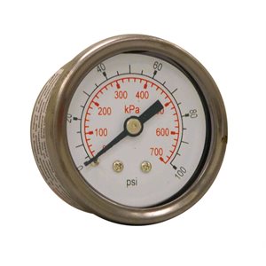LF / SS 1.5" 0-100 PSI / KPA, 1 / 8" NPT BACK