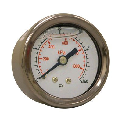 LF / SS 1.5" 0-160 PSI / KPA, 1 / 8" NPT BACK