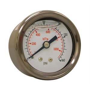 LF / SS 1.5" 0-160 PSI / KPA, 1 / 8" NPT BACK