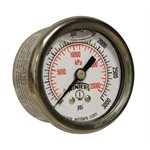 LF / SS 1.5" 0-3000 PSI / KPA,  1 / 8" NPT BACK