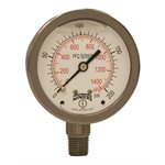 LF / SS 2.5" 0-200 PSI / KPA 1 / 4" NPT BOTTOM