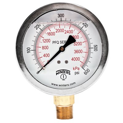 QUALITY LF 4"x1 / 2"NPT BTM 0 / 600 PSI / KPA