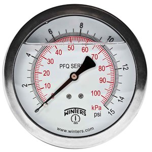 QUAL LF / SS 4"X1 / 4" BACK 0-15 PSI / KPA